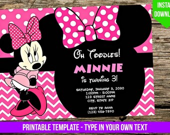 minnie mouse invites etsy