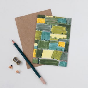Landscape Art Card - British Summer Fields Card - English Countryside Card - Blank Card Set