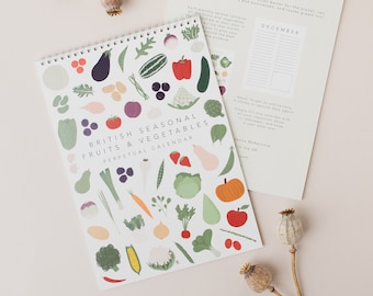 SEGUNDOS - Calendario perpetuo de frutas y verduras de temporada británicas