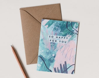 Congratulations Card / So Happy For You Card / Yay Card / Celebration Card / Wedding Card / Congratulations Pregnancy Card / Graduation Card