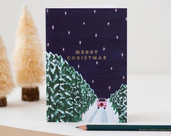 Snowy Road Christmas Card