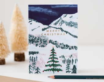 Snowy Mountain Christmas Card