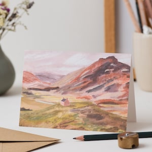 Braemar Scotland Card - Illustrated Mountain Bothy Nature Landscape