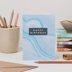 Carte d'anniversaire nuages bleus - carte d'anniversaire nature - carte d'anniversaire arty