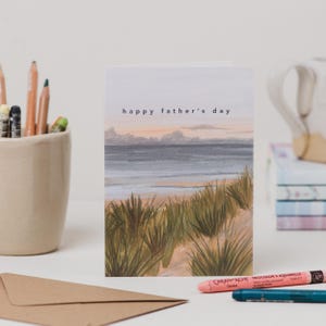Carte de fête des pères Formby Beach - carte de fête des pères paysage nature