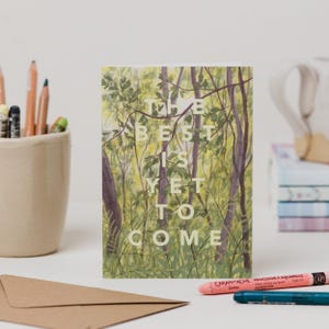 Le meilleur est à venir Woodland Card - Carte d'encouragement - Carte Botanical Hope