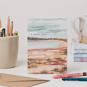 Carte Scottish Beach je t'aime / Carte de la Saint-Valentin / Carte d'anniversaire / Carte de mari / Carte de femme / Carte de petit ami / Carte de petite amie
