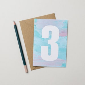 3rd Birthday Card - Pastel Sky Arty Textures