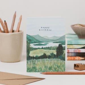 Carte d'anniversaire Loch Awe - carte d'anniversaire montagne Ecosse - carte d'anniversaire nature - carte d'anniversaire paysage