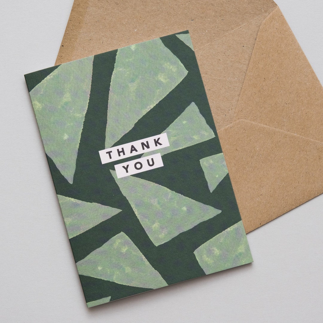 Thank You Card Pack / Green Thank You Cards Wedding / Thank You Cards ...