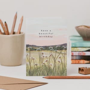 Carte d'anniversaire coucher de soleil dans le Derbyshire - carte d'anniversaire nature - carte d'anniversaire art du paysage