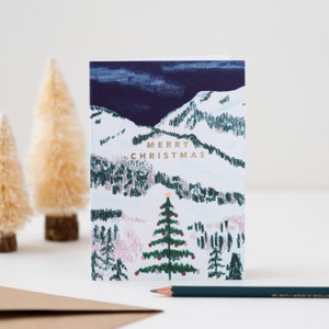 Snowy Christmas Card Set with Gold Foil Lettering image 9
