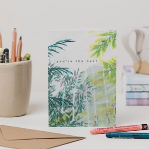 You're The Best Botanische Karte - Ermutigungskarte - Geburtstagskarte für Pflanzenliebhaber