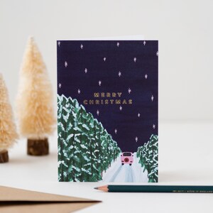 Snowy Christmas Card Set with Gold Foil Lettering image 7