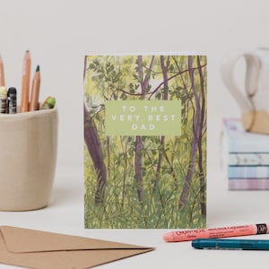 Carte pour la fête des pères des bois - Au meilleur papa - carte pour la fête des pères paysage nature