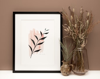 Stay Wild Print / Botanical Wall Art / Abstract Leaf Painting / Botanical Art Prints / Quote Prints / Watercolour Leaves - CLEARANCE