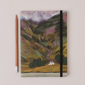 Scotland Notebook / Glencoe In Late Summer / Scottish Highlands / A5 Lined / 96 Pages Notepad/ Elastic Closure