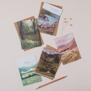 British Landschaften Geburtstagskarte Set - Natur Geburtstagskarte 5er Pack - British Landschaften II
