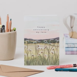 Carte d'anniversaire de coucher du soleil du Derbyshire - carte d'anniversaire de joyeux anniversaire mon amour - carte d'anniversaire de paysage de nature