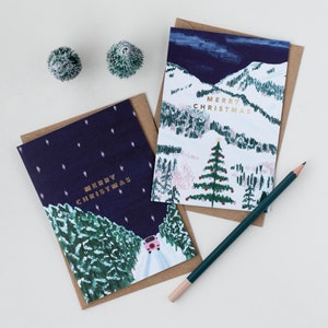 Snowy Christmas Card Set with Gold Foil Lettering image 4