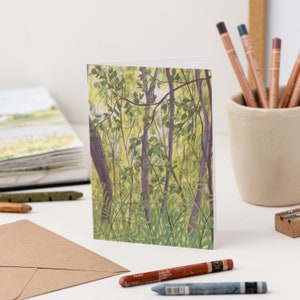 Carte illustrée paysage - carte d'art British Summer Woodland II