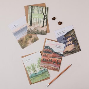 Lot de 5 cartes d'anniversaire paysages britanniques - lot de 5 cartes d'anniversaire nature - paysages britanniques I