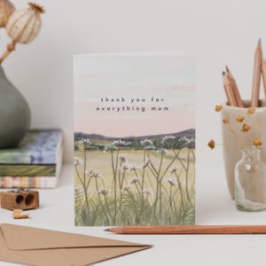 Carte de fête des mères coucher de soleil du Derbyshire - carte de remerciement pour tout maman - carte de fête des mères paysage nature
