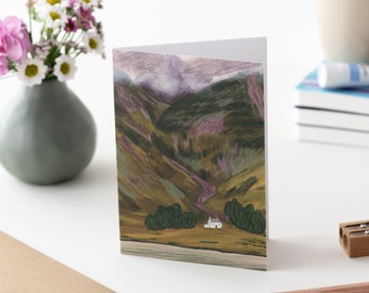 Glencoe in Late Summer Card - Scottish Highlands, Scotland - Illustrated Nature Landscape Art