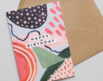 Birthday Card / Fun Birthday Card / Abstract Birthday Card / Colourful Birthday Card For Her / Birthday Card For Him