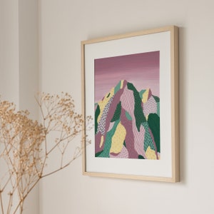 Abstract Mountain Print Purple Mountain Print Mont Blanc Print France Alps Print French Alps Print image 3