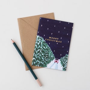 Snowy Christmas Card Set with Gold Foil Lettering image 6