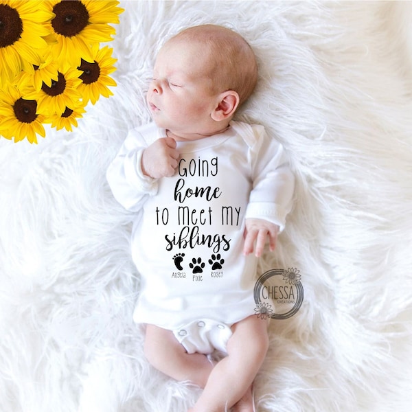 Coming Home Outfit Boy, Gender Neutral, Going Home to Meet My Siblings, Bringing Home Baby Coming Home Outfit, Newborn Girl or Boy