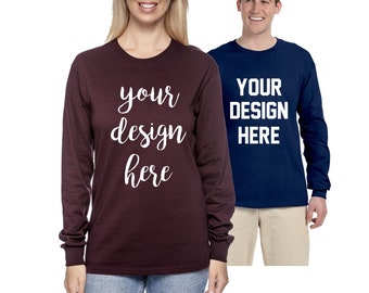 Camiseta de manga larga personalizada, camiseta unisex para adultos