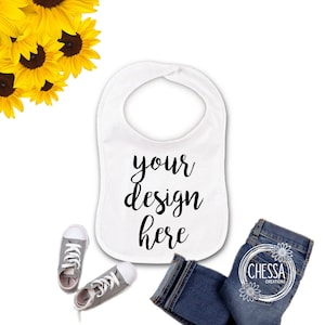 Custom Baby Bib, Personalized Gift for any Girl or Boy, Stocking Stuffer Baby, Add Baby&#39;s Name! WHITE BIB