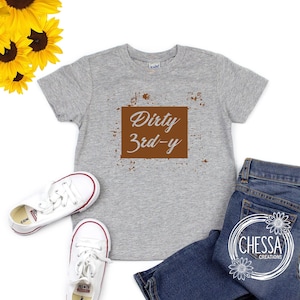 Dirty 3rd-y Birthday Boy Outfit 3, Funny 3rd Birthday Party Shirt for Cake Smash, Three Year Old, DTG Ink Print