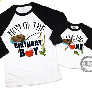 The Big One 1st Birthday Boy Shirt, Fishing Outfits for Family, First One Year Old Boys Fish Party Raglan, The Big One, Short or Long Sleeve