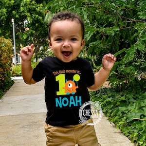 Little monster first birthday shirt top