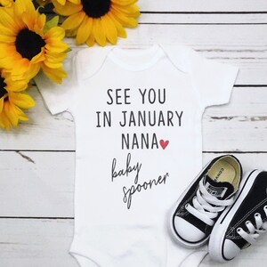 Pregnancy Announcement Grandparents, Personalized Baby Announce Bodysuit, Pregnancy, Husband