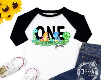 Dinosaur Birthday Boy Shirt One Year Old TShirt, Baby Boy Outfit, Custom Toddler Shirt, 1st Birthday, 2nd, 3rd, 4th, 5th, 6th, 7th