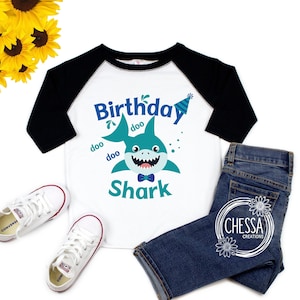 Baby Boy Shark Birthday Shirt Boys Outfit for 1st Baby, Custom Toddler Shirt, First Birthday Party, 2nd, 3rd, 4th, 5th, 6th, Pro Ink Print