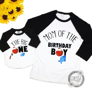 The Big One 1st Birthday Boy Outfit Fishing Raglan One Year Old, Mom, Dad Family Shirts, More shirt colors!