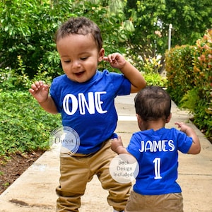 1st Birthday Boy One Year Old Boy Birthday Outfit, First Birthday, Royal Blue Shirt, Chessa Creations