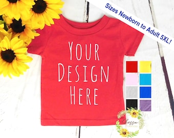Custom Kids Shirt, Toddler T Shirt, Baby Bodysuit, Youth, Adult T-Shirt, ALL SIZES AVAILABLE!, Red, Orange, Blue, Green, Full Color Image