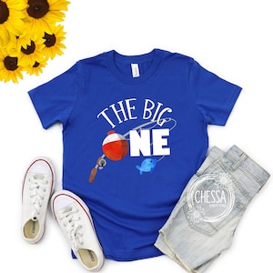 The Big One Fishing 1st Birthday Boy Shirt, Outfits for Family, First Birthday O Fish Ally One Year Old Boys Party, Bobber, Blue Fish