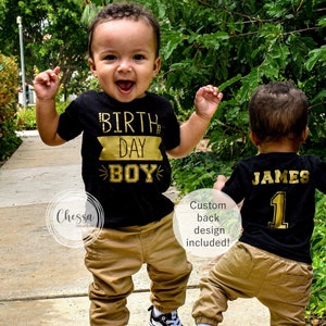 1st Birthday Boy, One Year Old Boy Birthday Outfit, First Birthday, Black and Gold, Chessa Creations Original, 1, 2, 3, 4, 5, 6, 7, 8, 9, 10