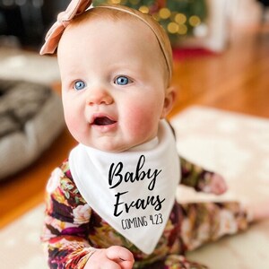 Bavoir bandana pour bébé faire-part de grossesse grands-parents bavoir personnalisé faire-part de bébé à grand-père et grand-mère grand-mère papa cousins tantes oncles