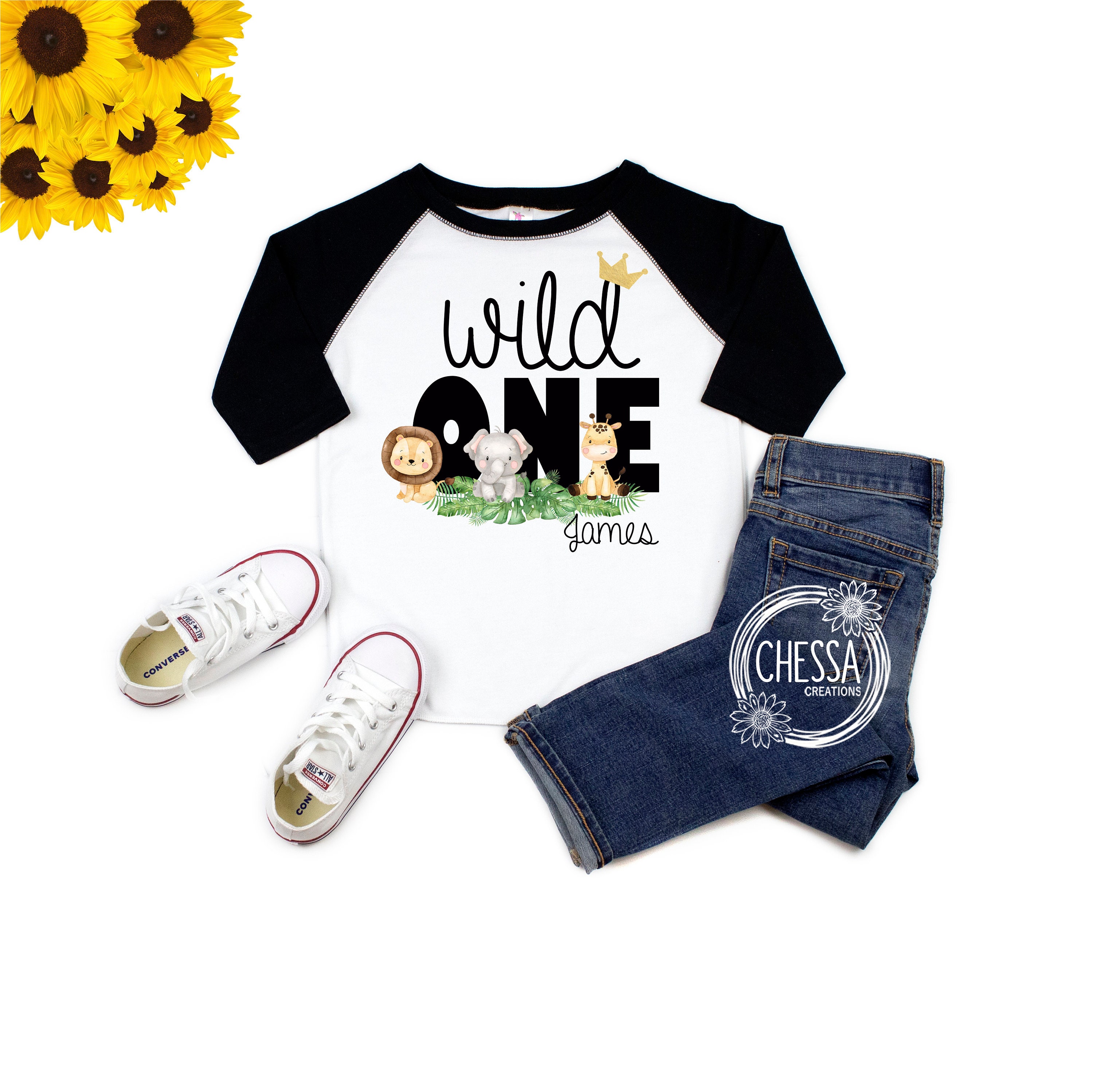 Wild One Leopard Print First Birthday Top Vest & T-Shirt Set – Baby Boy Or Girl, 1-2 Years