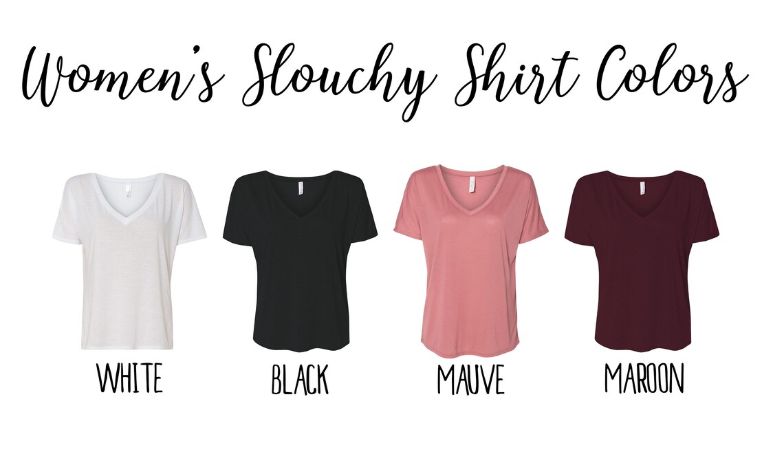 Ladies' Slouchy V-neck Tee Custom Plus Size Womens Shirt Loose Fitting ...