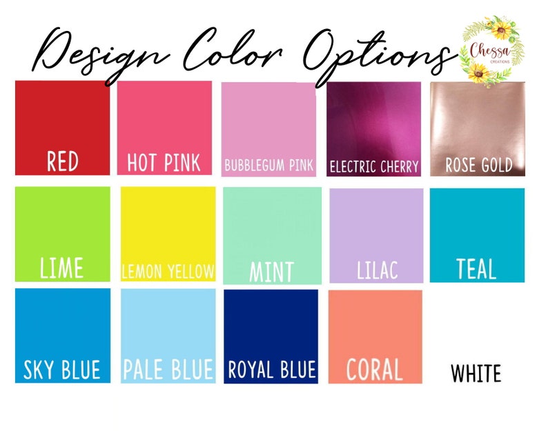 Puede incluir: Una tabla de opciones de color para un proyecto de dise&ntilde;o. Los colores est&aacute;n dispuestos en tres filas de cinco colores cada una. Los colores son: rojo, rosa intenso, rosa chicle, cereza el&eacute;ctrica, oro rosa, lima, amarillo lim&oacute;n, menta, lila, turquesa, azul cielo, azul p&aacute;lido, azul real, coral y blanco.