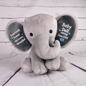 Grand-parent personnalisé d'annonce de bébé, annonce de grossesse d'éléphant, ajoutez n'importe quel texte !, éléphant